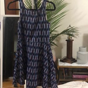 H&M SKATER DRESS, PURPLE PATTERN SIZE 10